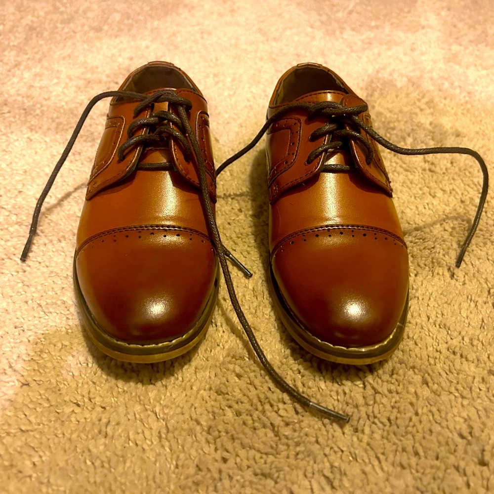 Boys Stacy Adams Dickinson Cap Toe Oxford Shoes Brown. Adorable little boy shoes
